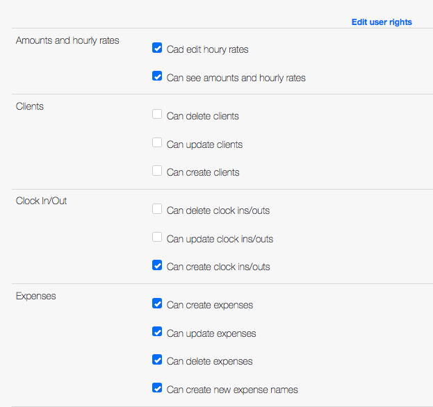 User rights