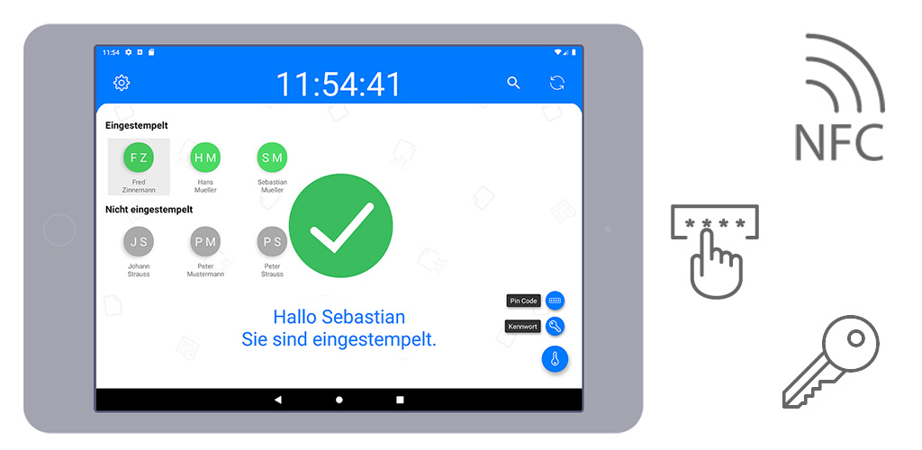 Arbeitszeiterfassung-Terminal-Überblick