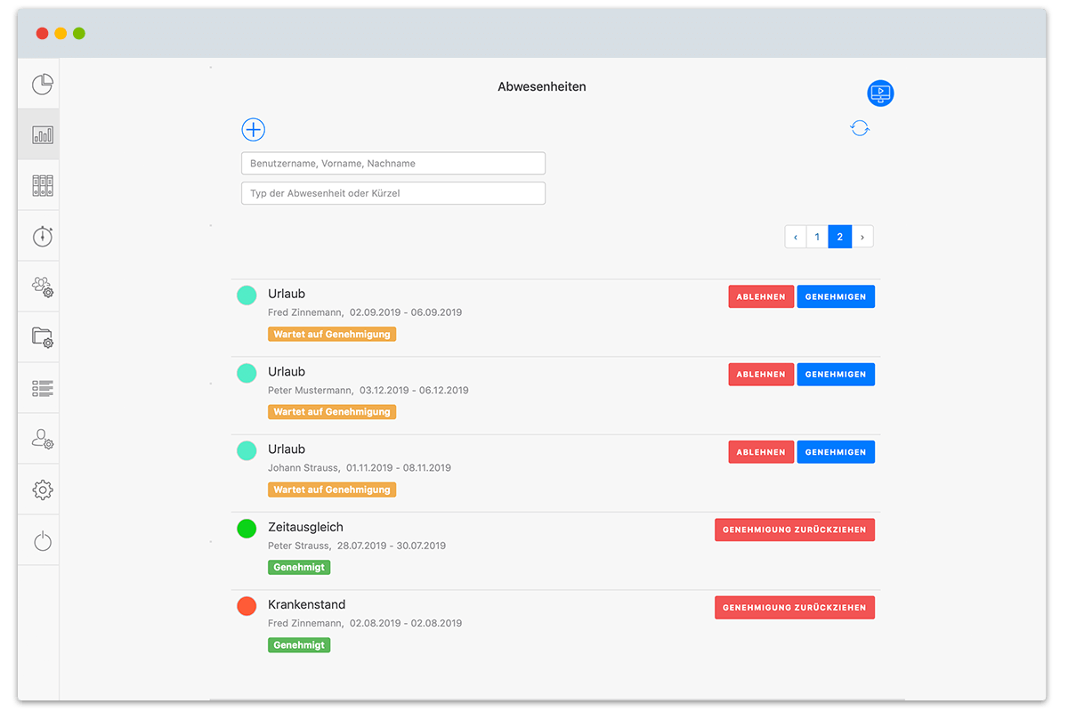 Abwesenheitsverwaltung einfach und flexibel TimeTrack