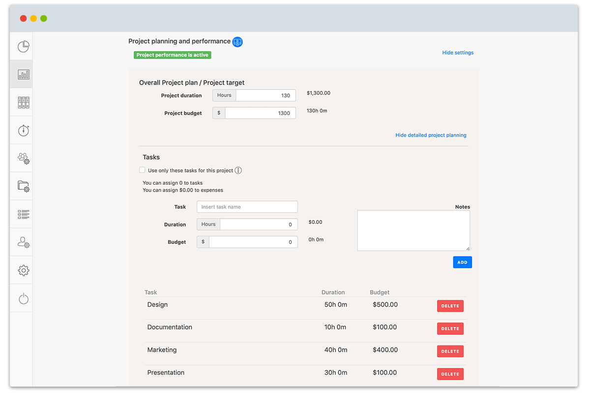 Project Time Tracking Project Planning