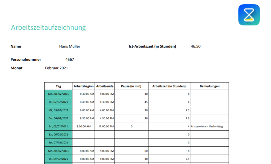 Arbeitszeitaufzeichnung_Vorlage_Bild