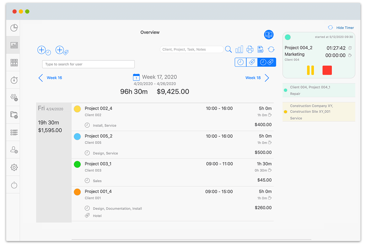 Project Time Tracking Project Timer