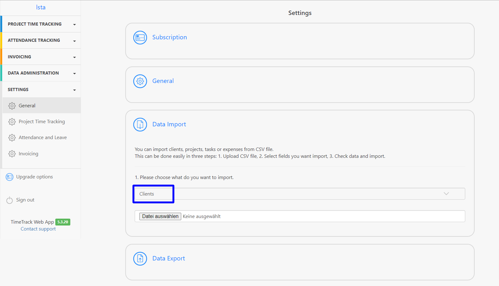 Data Import for Clients