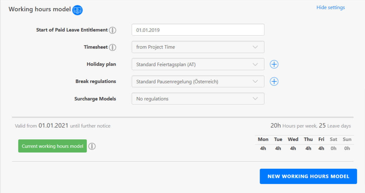 Add Working Hours Model