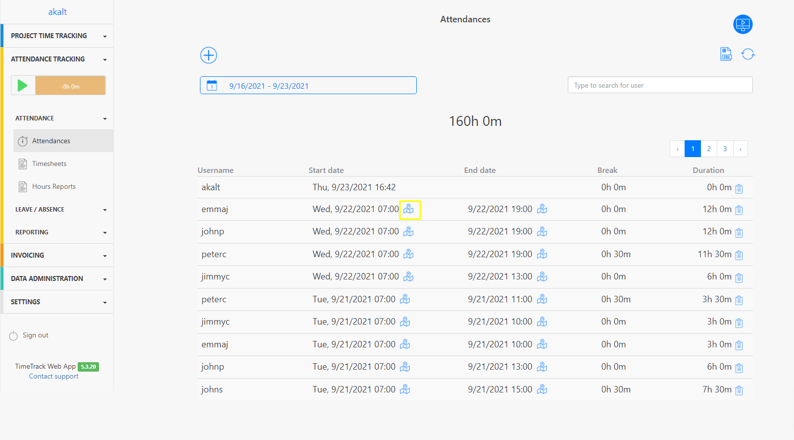 Track attendances on the go gps location verification