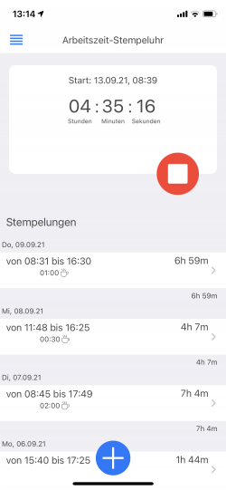 Nachträgliche Anwesenheiten Stempeluhr