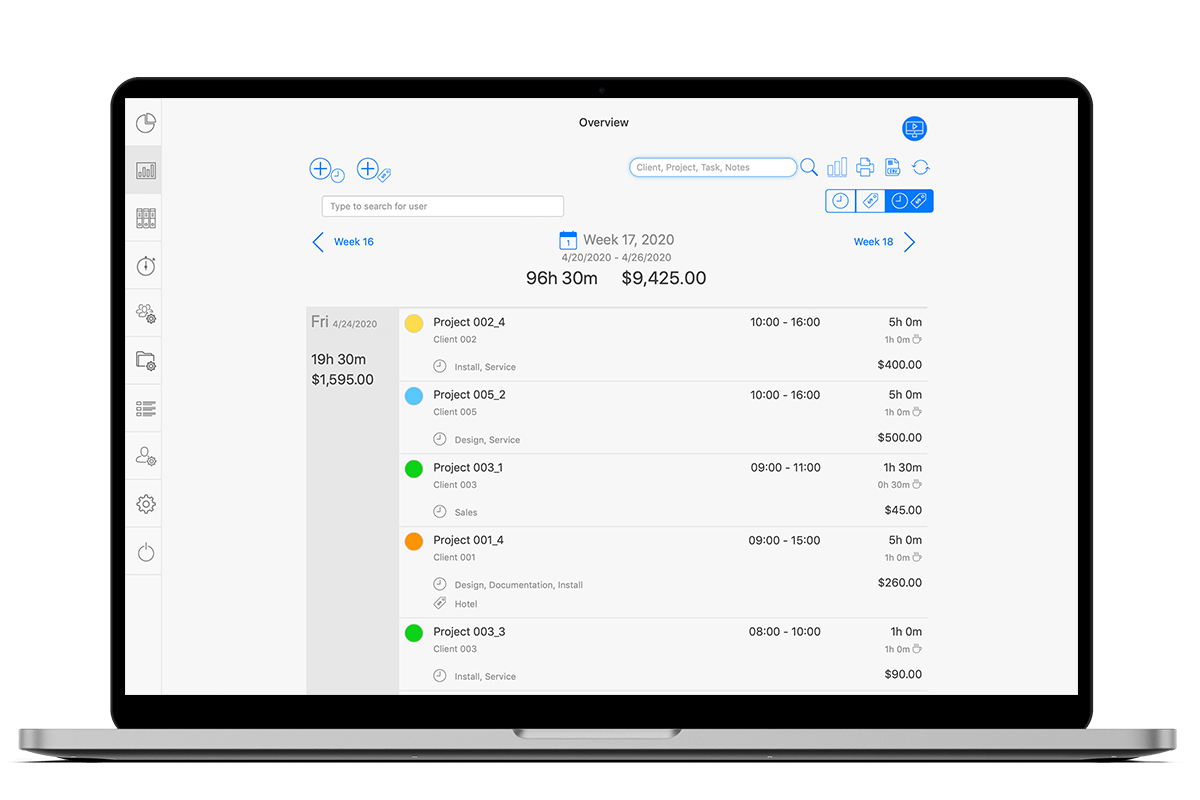 Project Time Tracking Overview