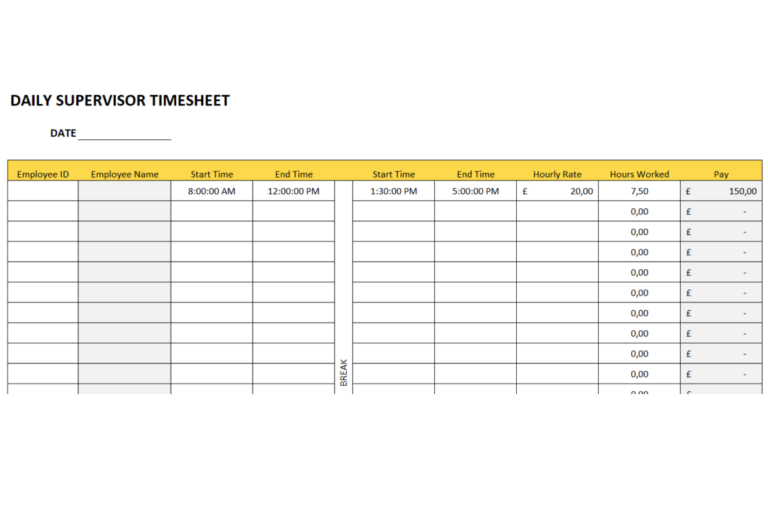 Free Timesheet Templates: Excel and PDF | TimeTrack