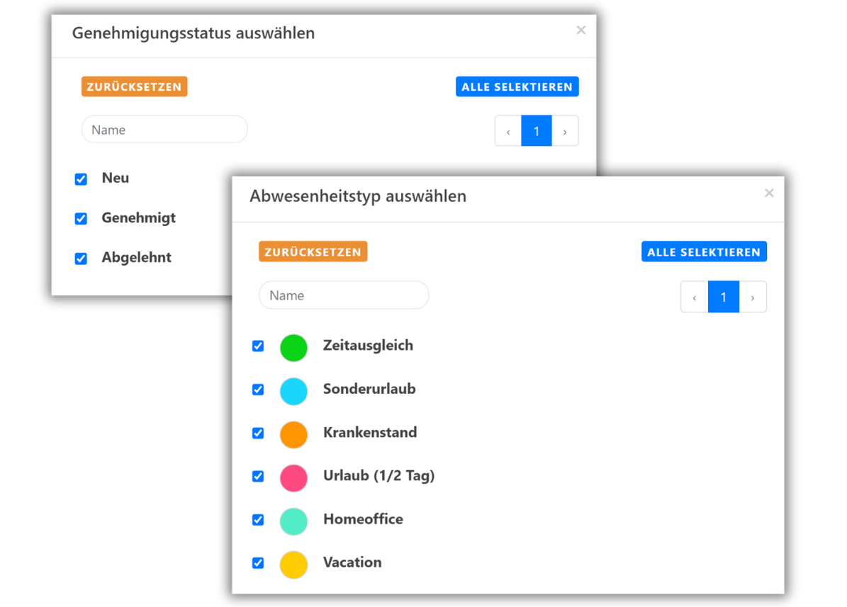 Kalender-Konfiguration-Anzeige