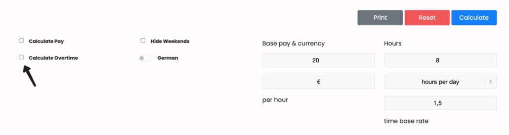 arbeitsrechner online - überstunden berechnen