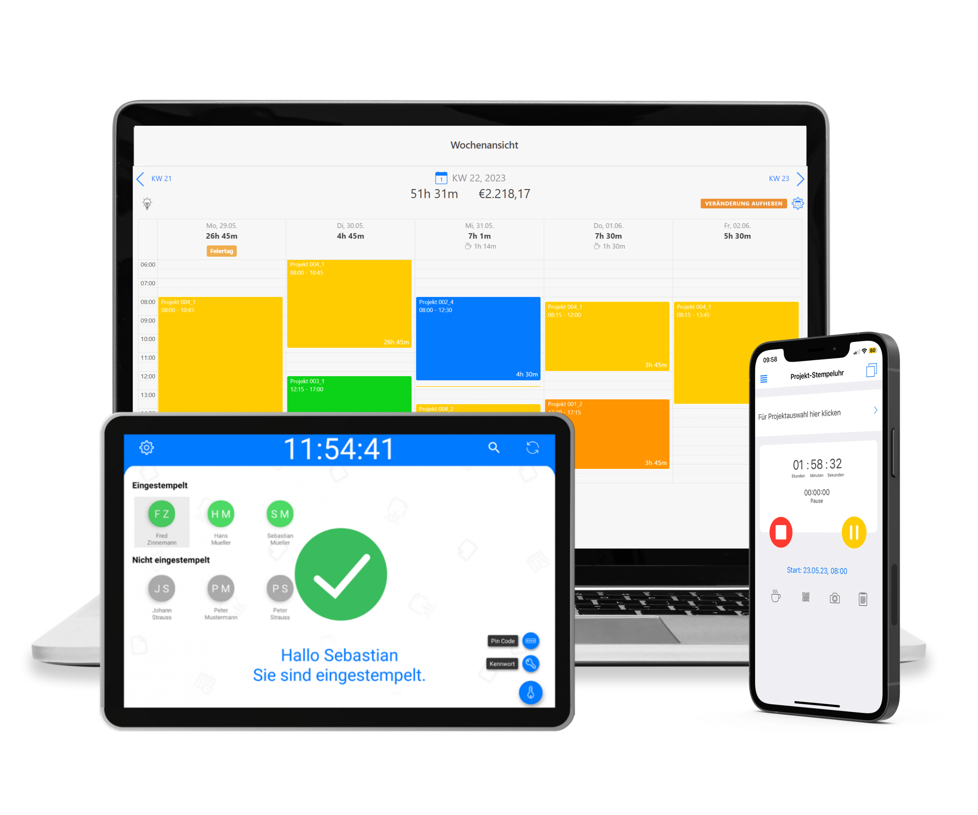 Mobile Zeiterfassung per App für unterwegs mit GPS Funktion