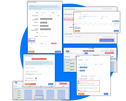 Software Updates Dienst und Schichtplanung