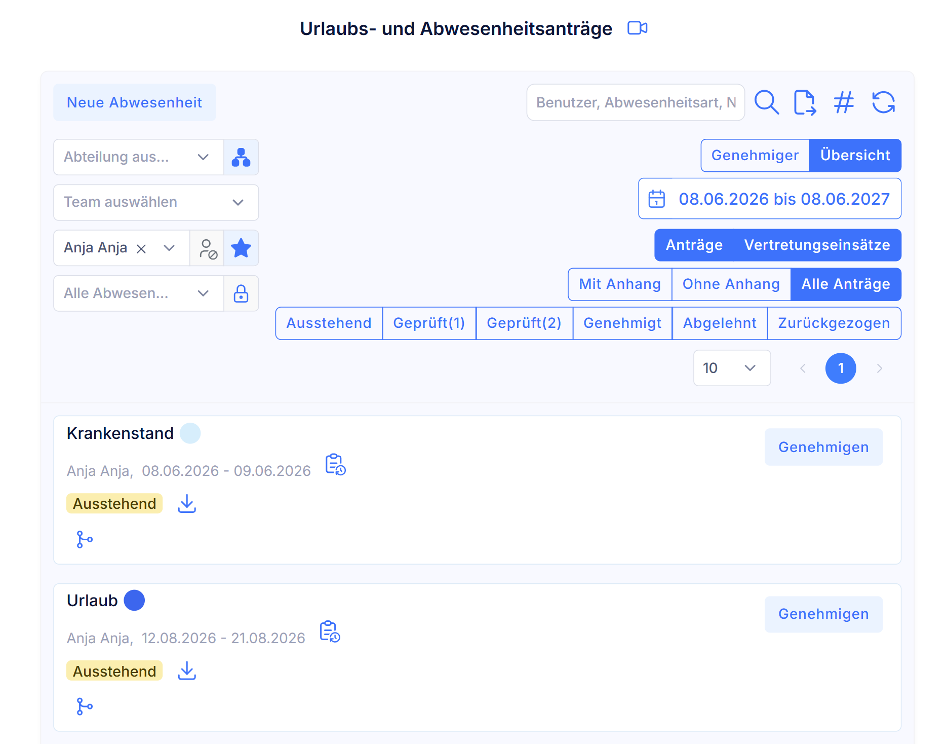 abwesenheiten