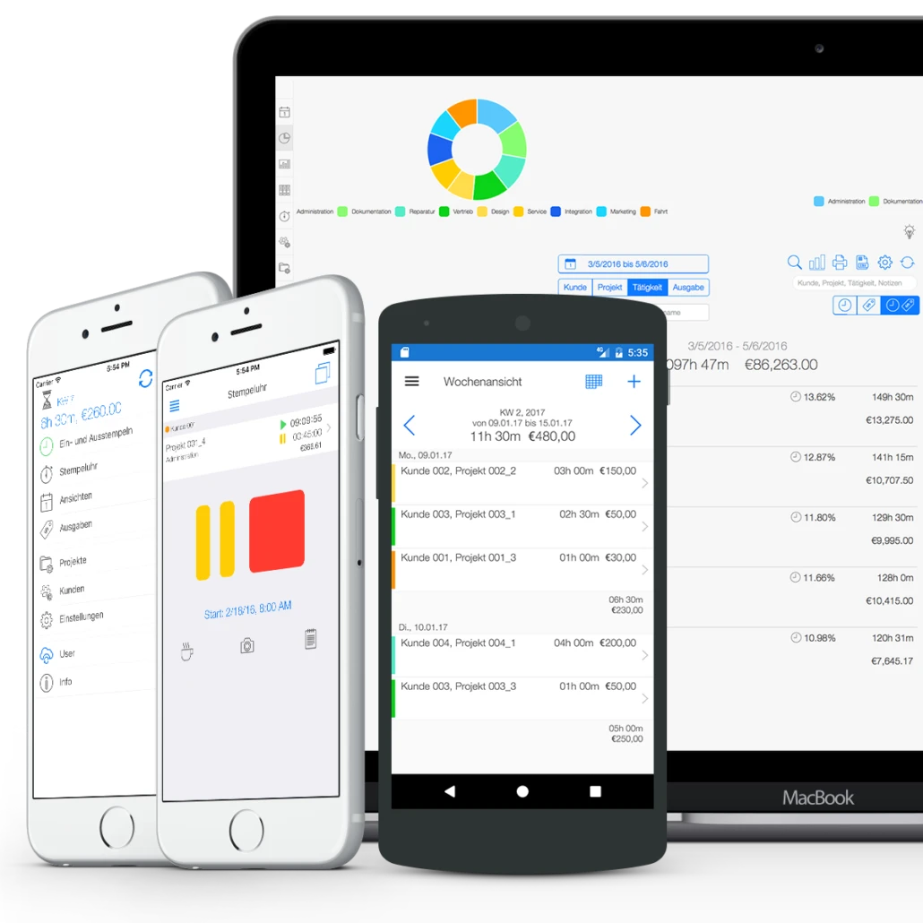 Zeiterfassung in Deutschland - Web App und mobile Version