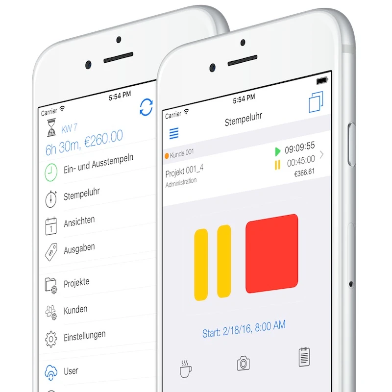 Projektcontrolling Stempeluhr