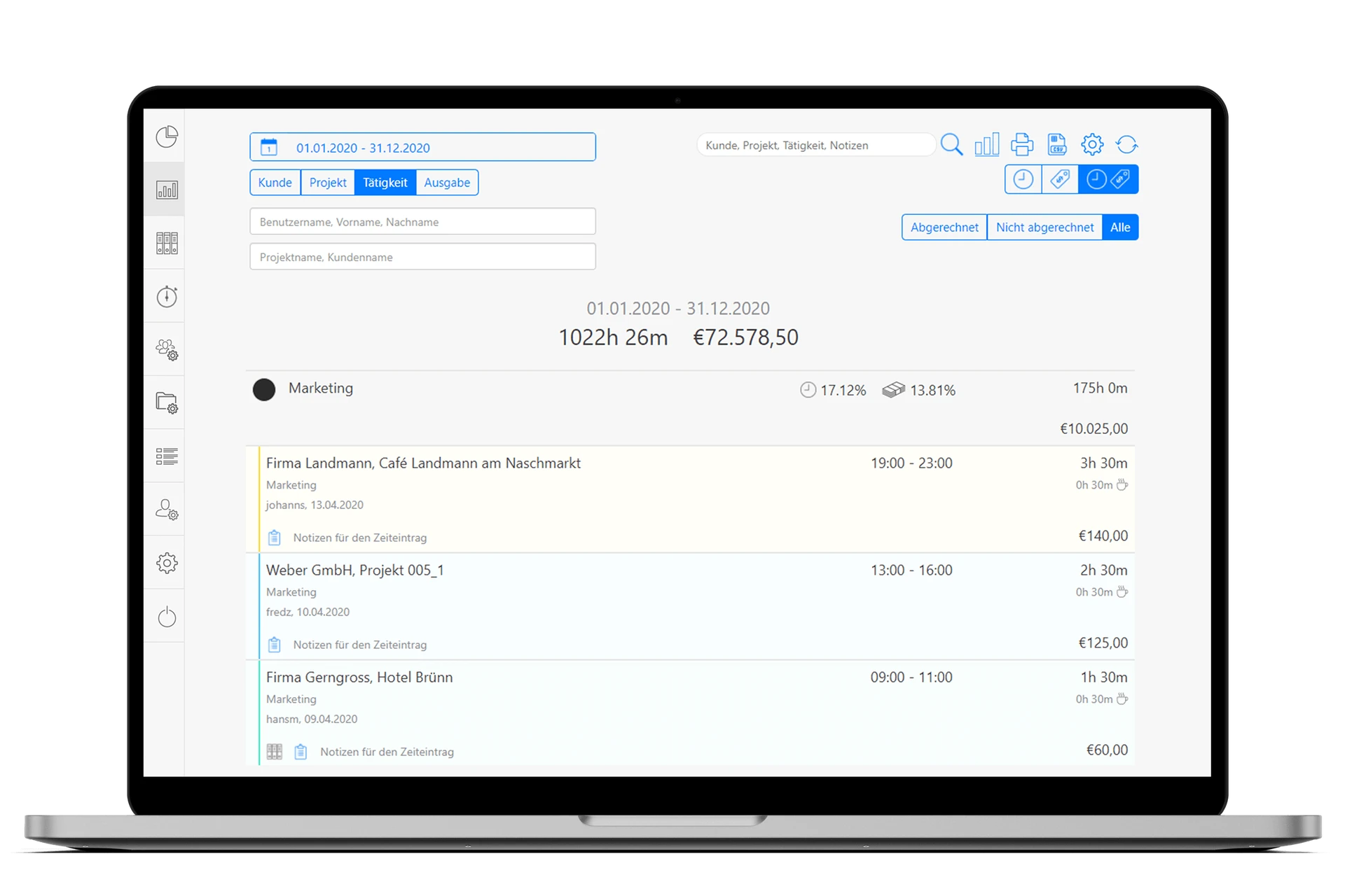 Projektauswertung_Filteroptionen
