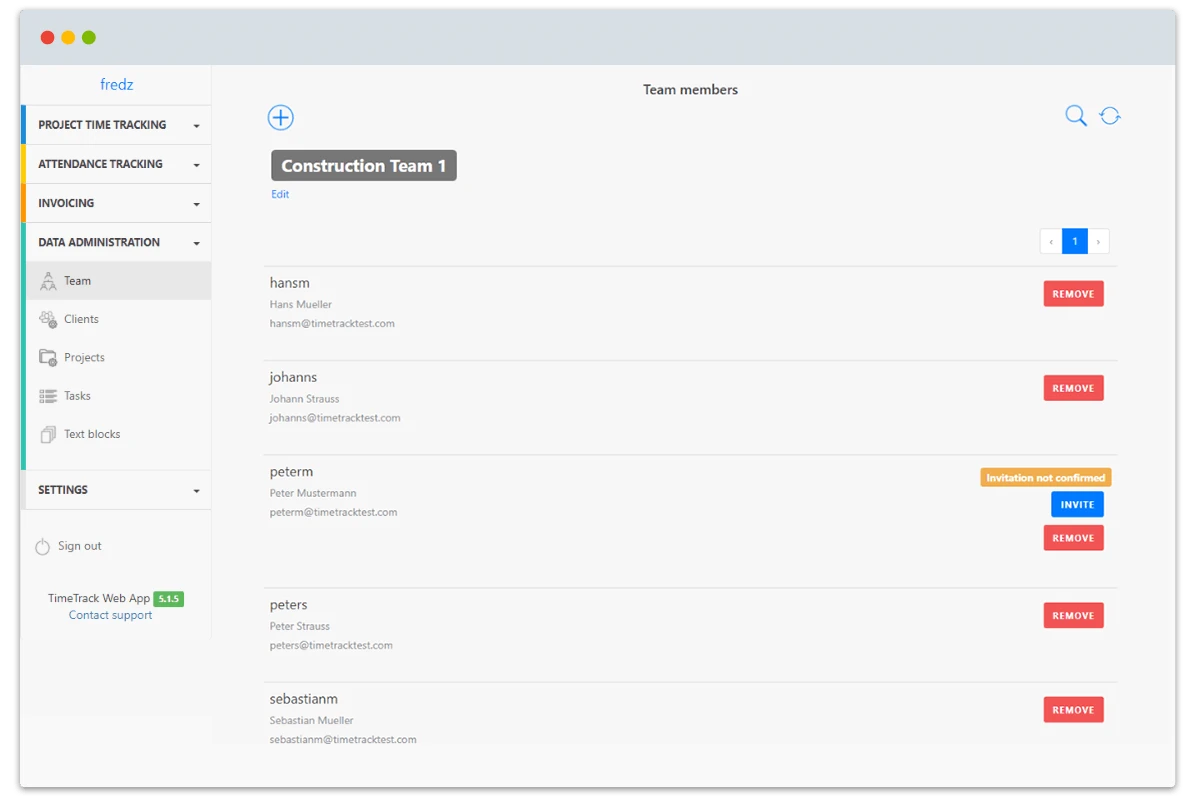 Team Members Construction