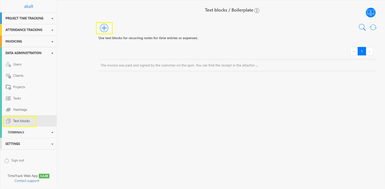 Subsequent Time Entries Text Blocks