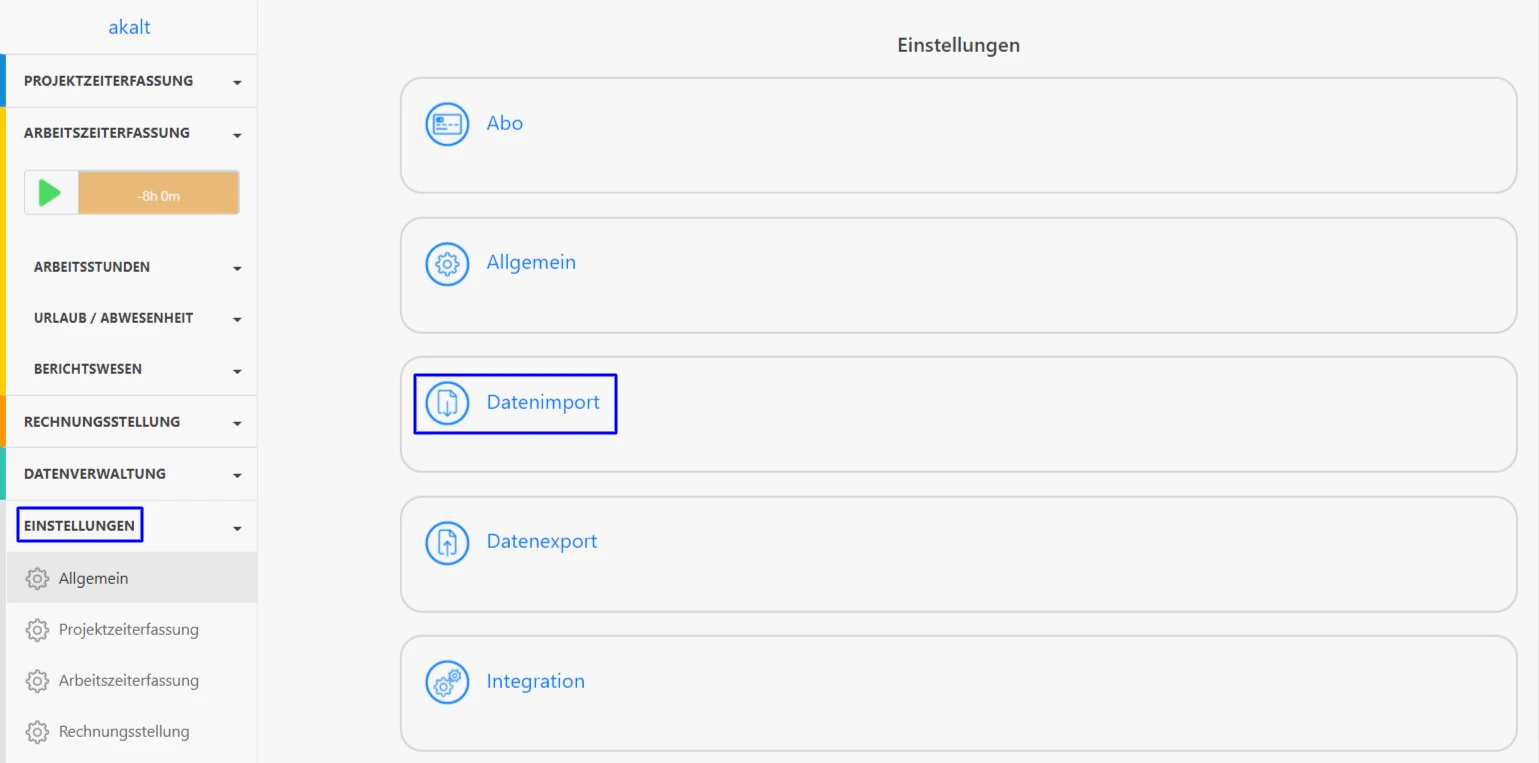 Datenimport/Export - Datenimport
