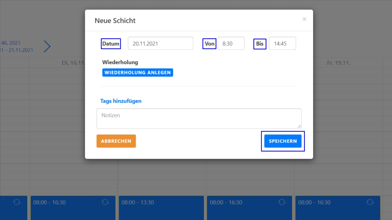 Verfügbarkeiten - Verfügbarkeiten erstellen