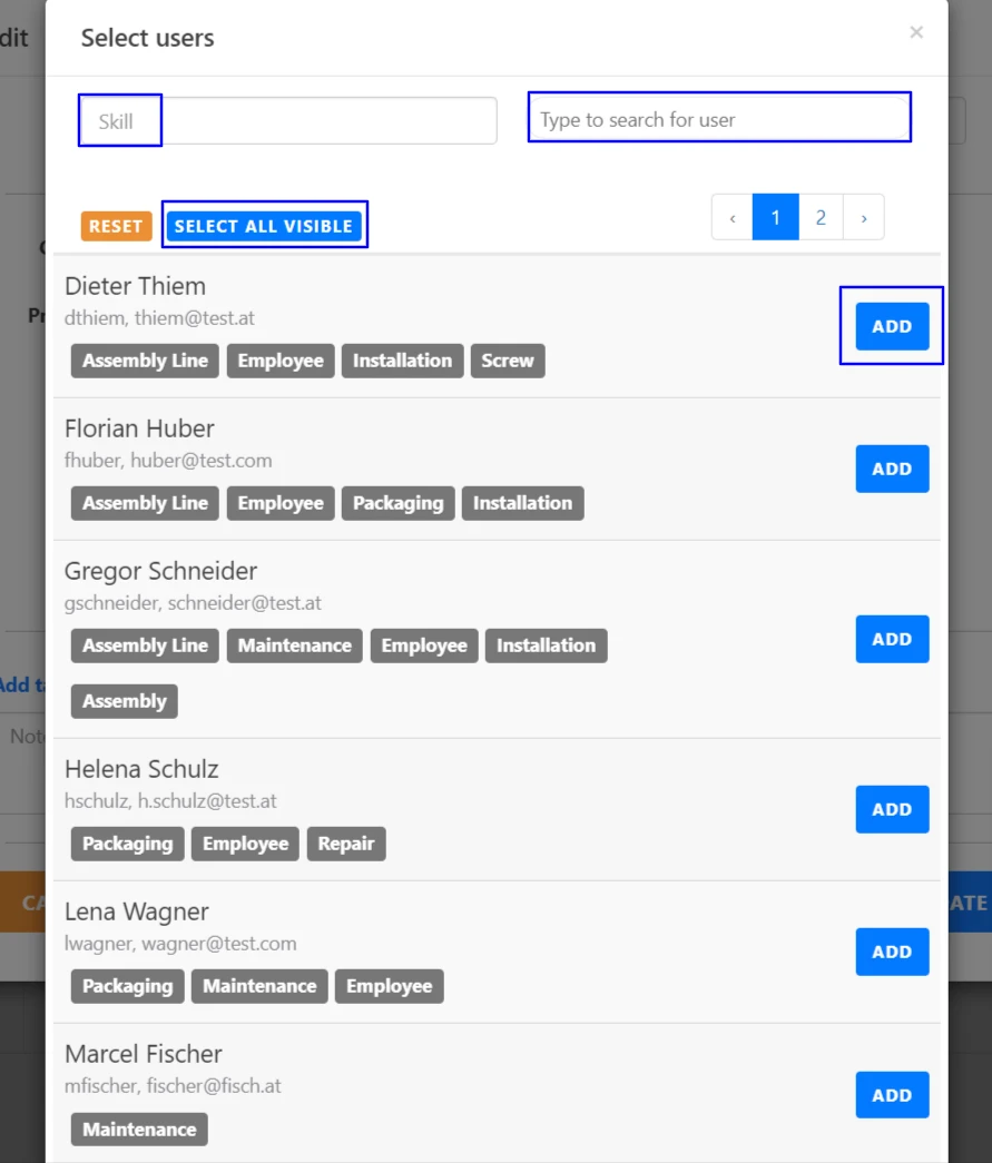 Appoinment Planning - Assign Users to the Appointment
