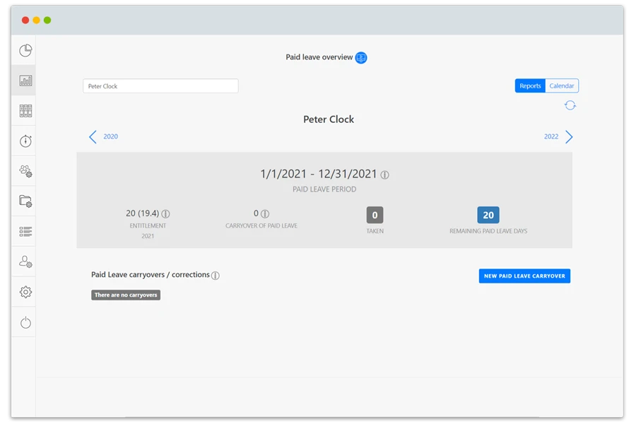 Time Tracking System - Vacation Management for More Overview