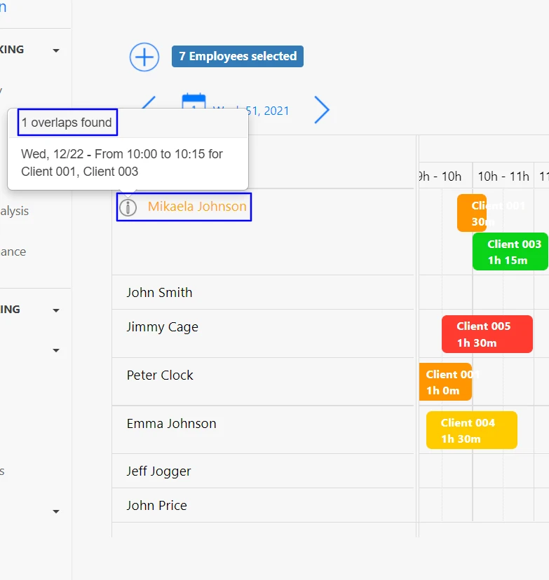 Appointment Planning - Warnings