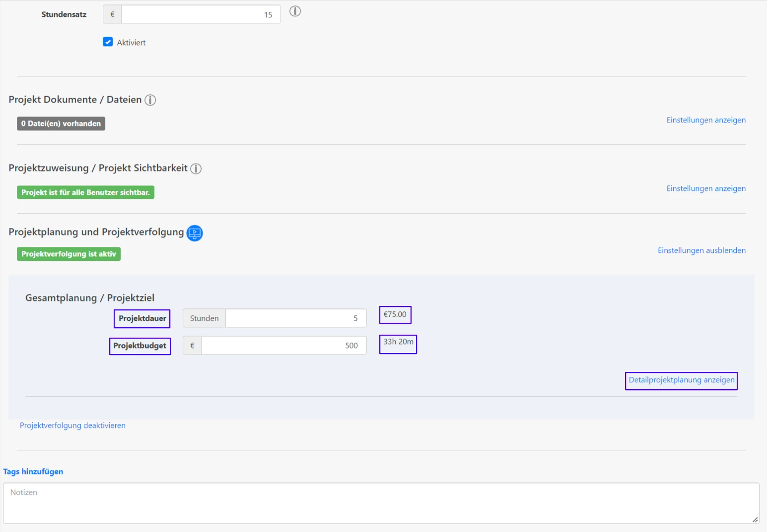 projektverfolgung-projektdauer-und-budget-angeben