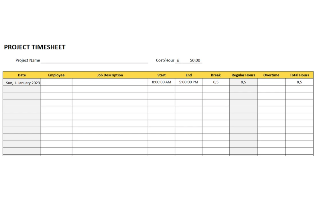 project-timesheet-template
