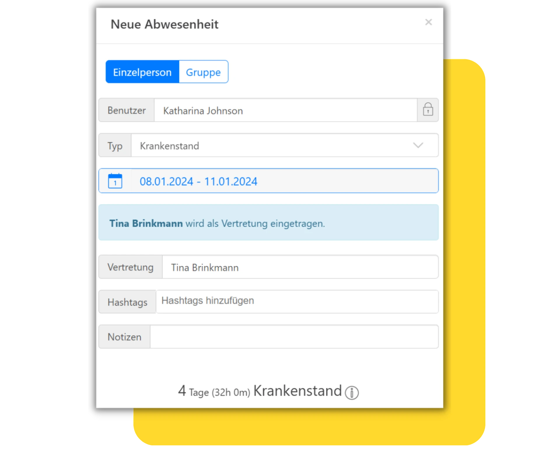 Abewesenheit beantragen