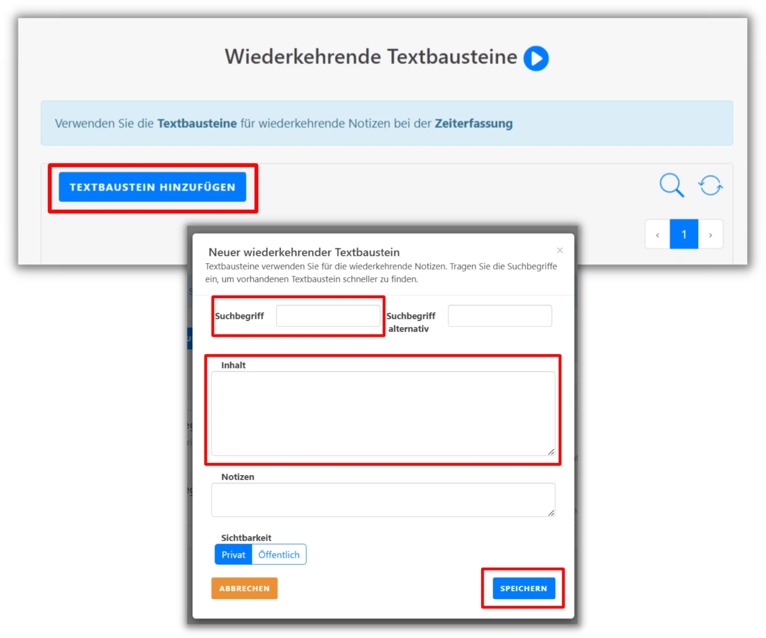 textbausteine erstellen