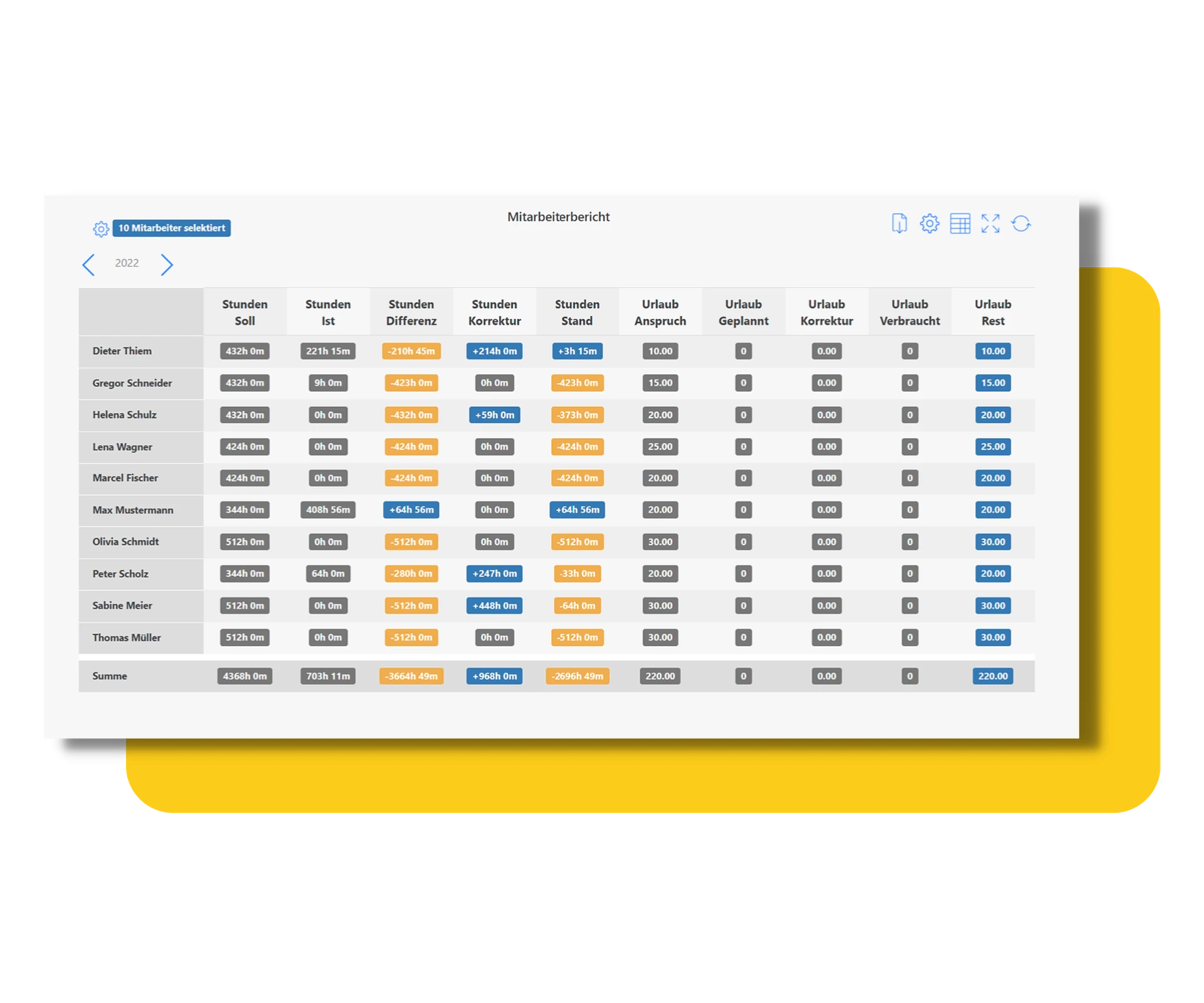 Arbeitsstunden Software