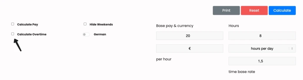 arbeitsrechner online - überstunden berechnen