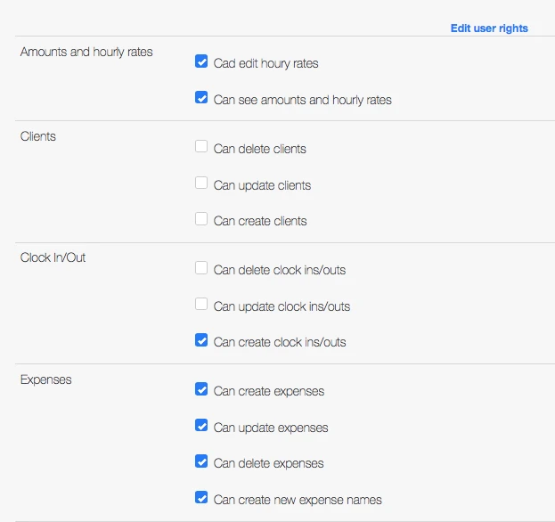 User rights