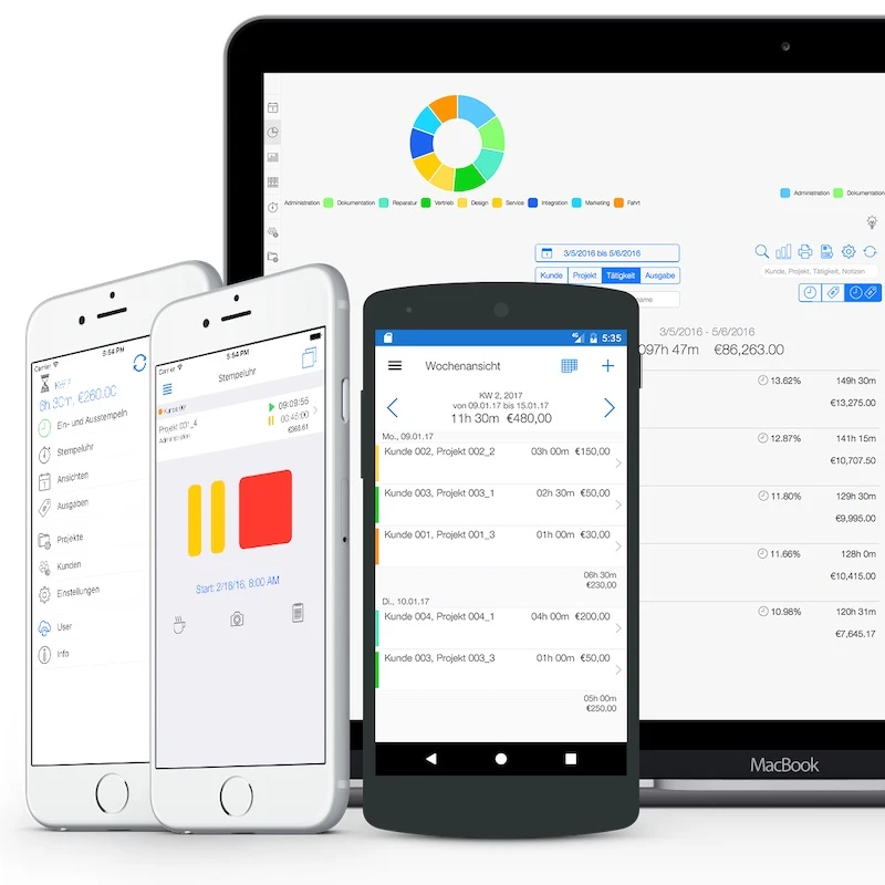 Projektmanagement Software - Zeiterfassung App