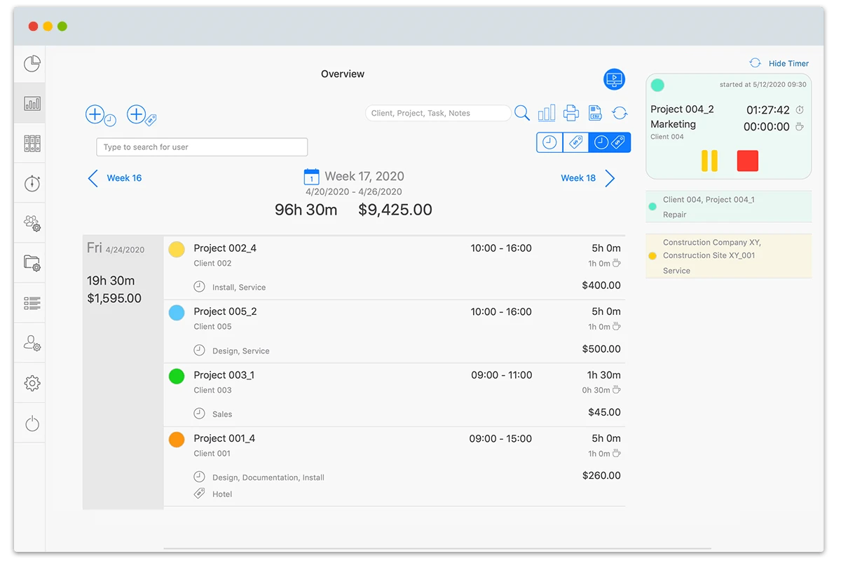Project Time Tracking Project Timer
