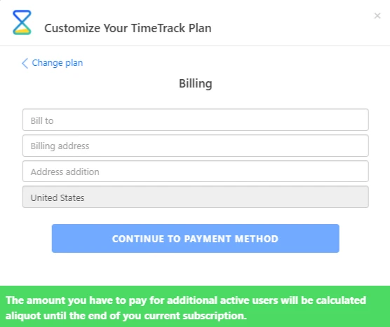 Subscription Settings Edit Billing Data