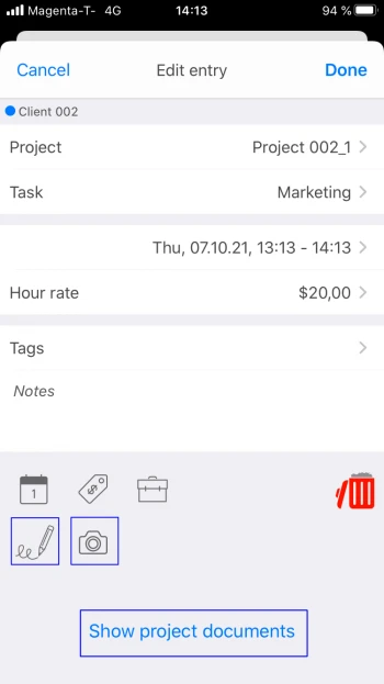 Mobile Project Hours Project-documentation