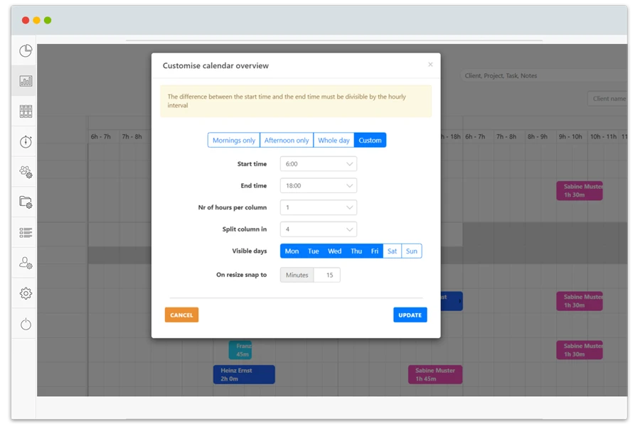 Appointment Planning - Flexible Calendar View