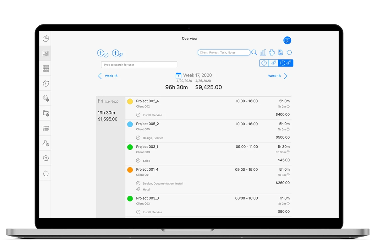 Project Time Tracking Overview