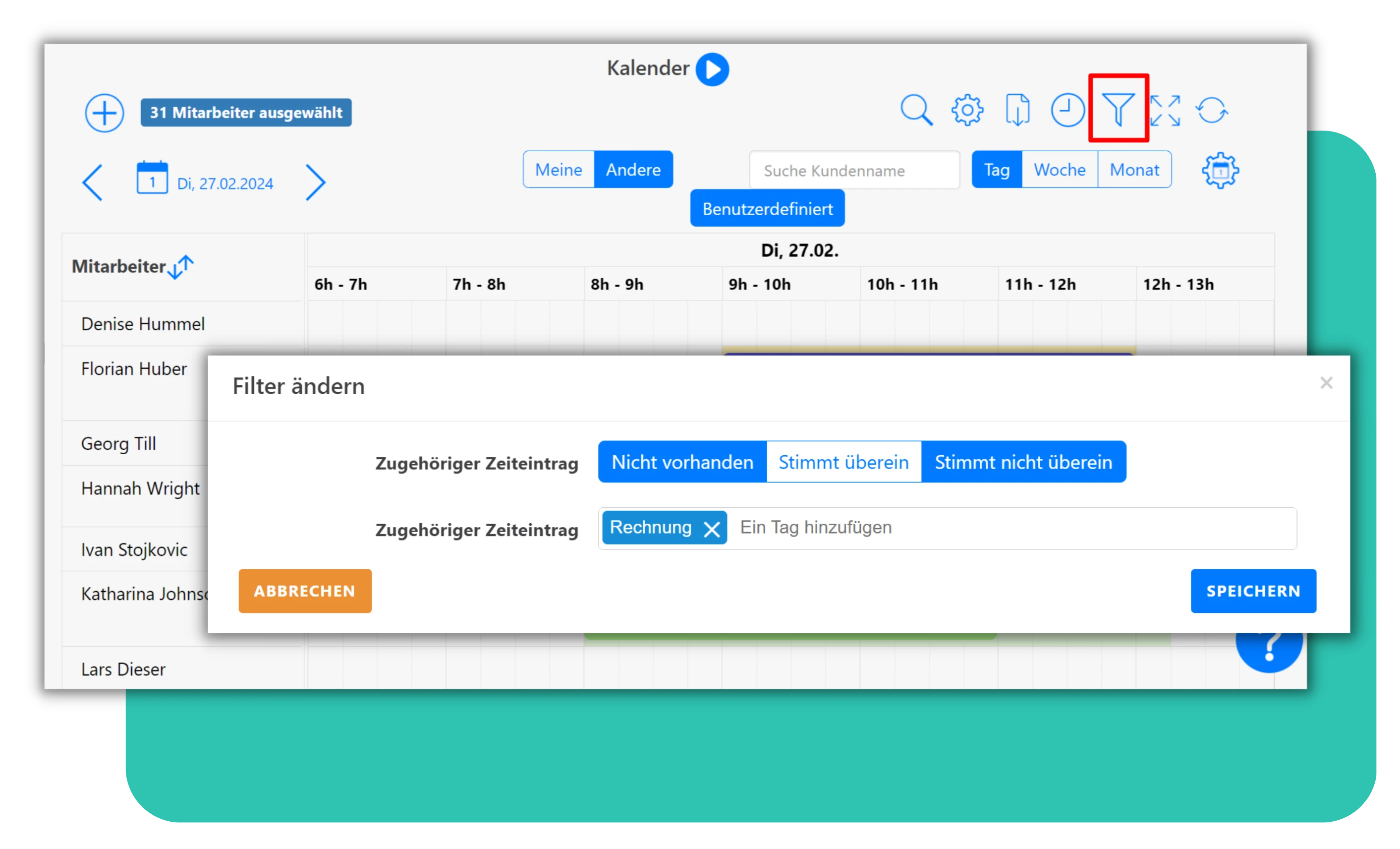 Terminkalender Filter