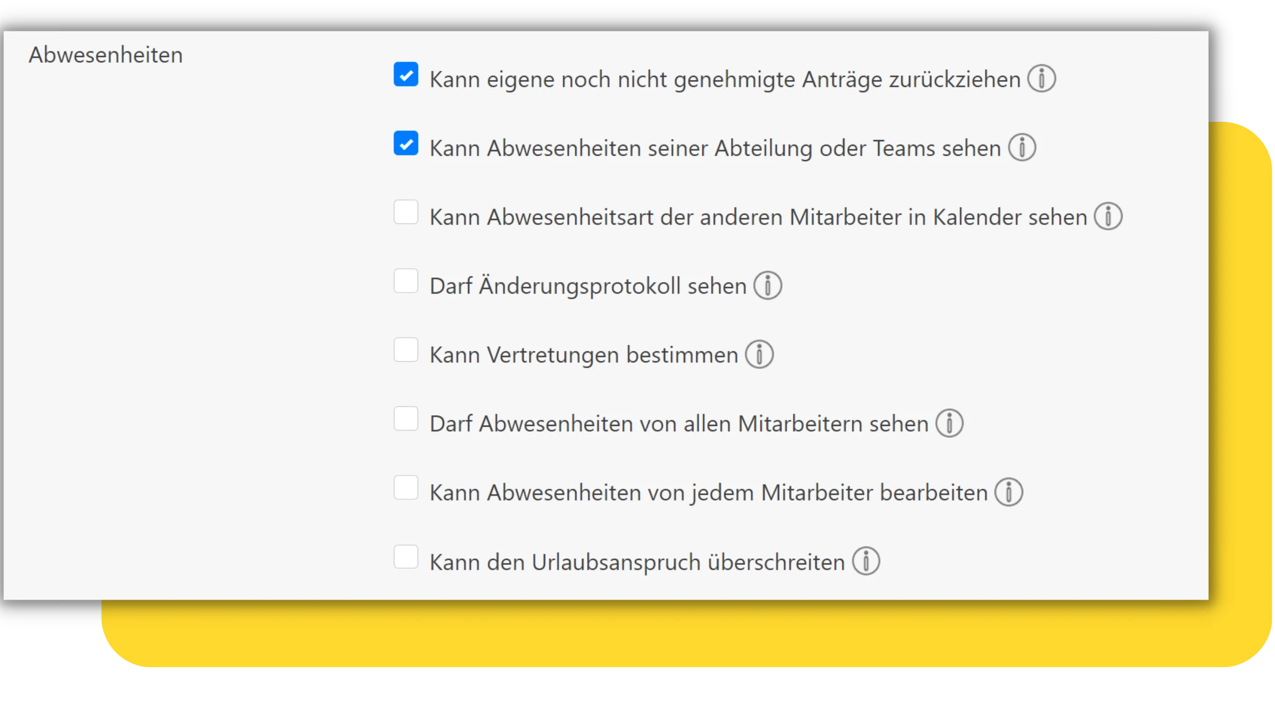 Benutzerrechte-Abwesenheiten