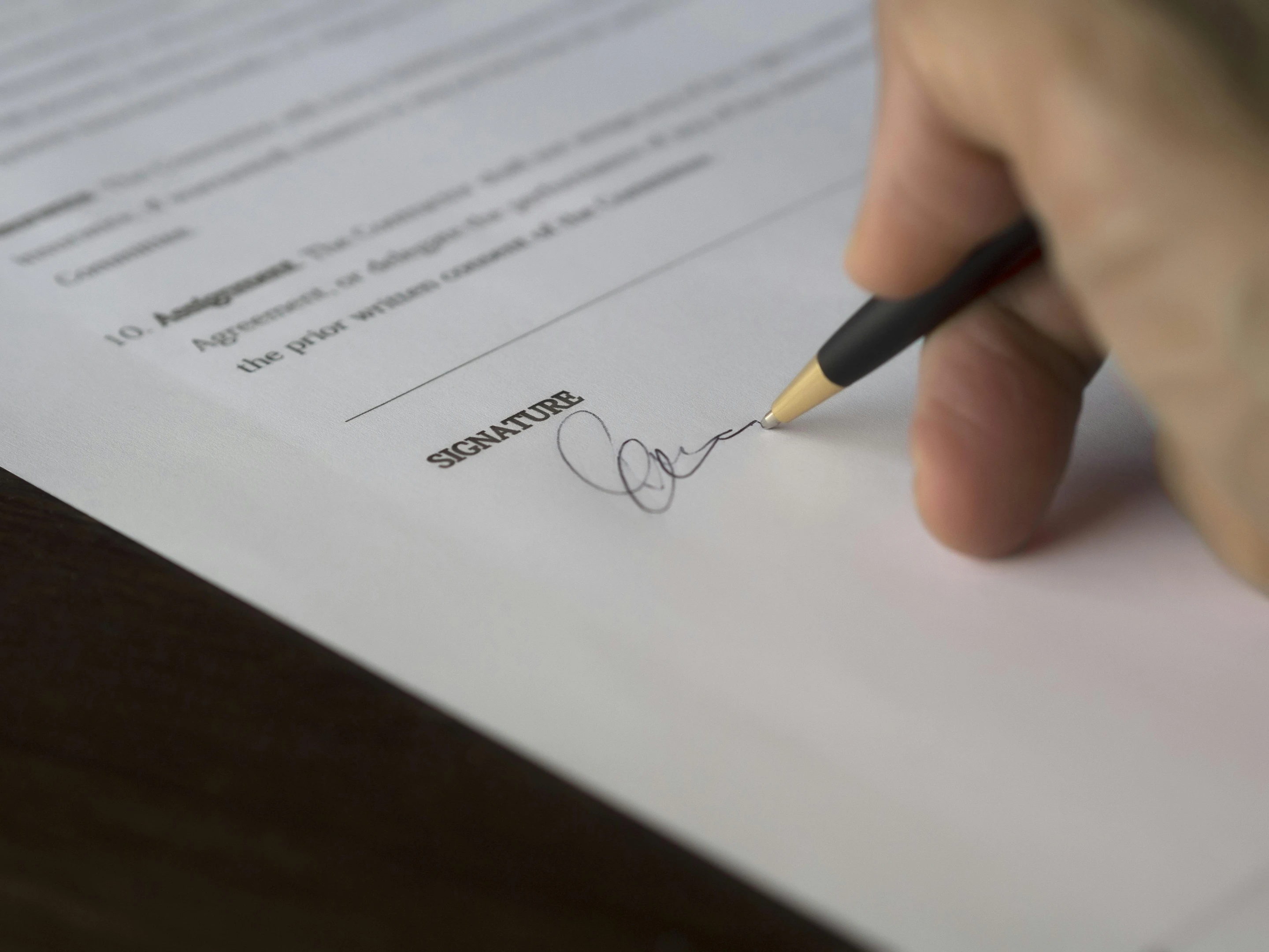Arbeitsvertrag Unterschrift